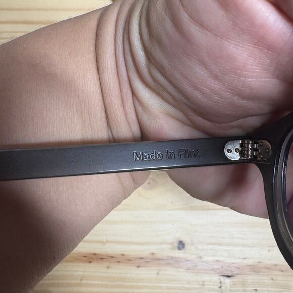 Genusee Smoke Blue Light Filter Frame Glasses Round Gray Full Rim One Size - Picture 6 of 8